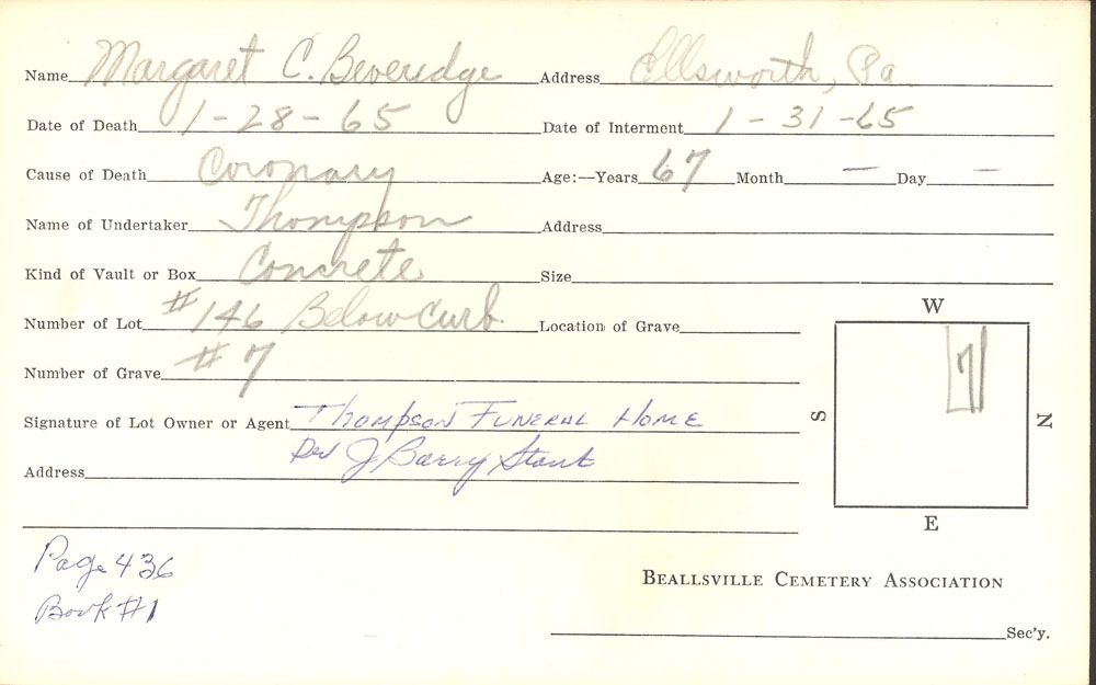 burial card